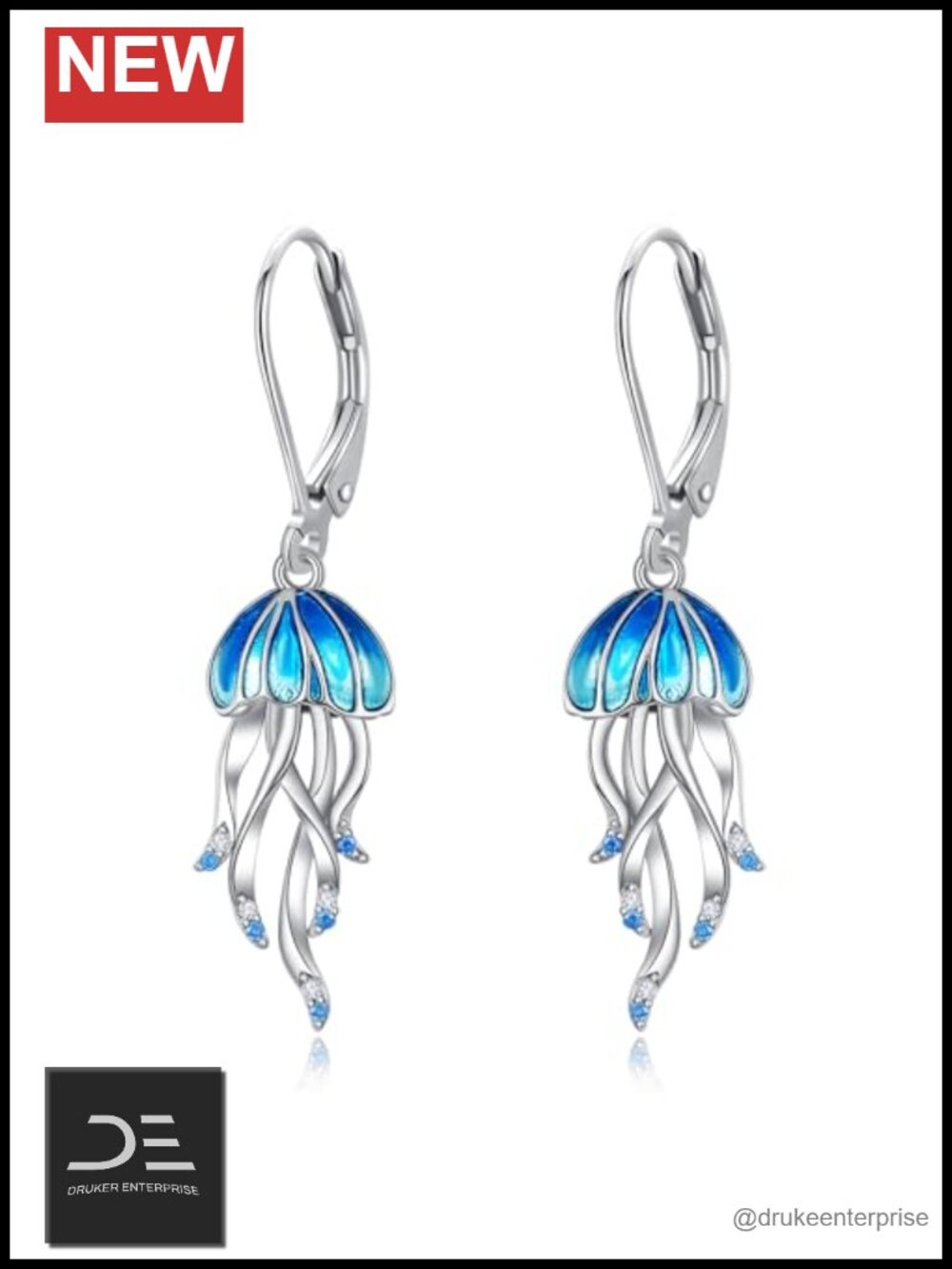925 Sterling Silver Ocean Jellyfish Drop Dangle Earrings for Women